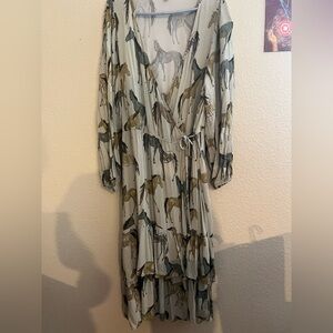 Knox Rose Horse Print Long Sleeve Dress